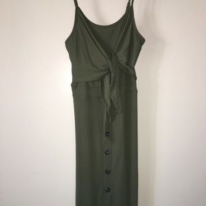 Sage green summer midi dress